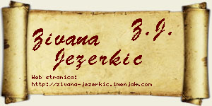 Živana Jezerkić vizit kartica
